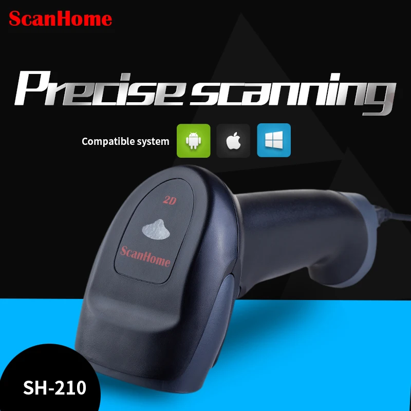 

ScanHome SH-210 2D Scanner Wired Phone Screen Pay Scan Code Barcode Scanner