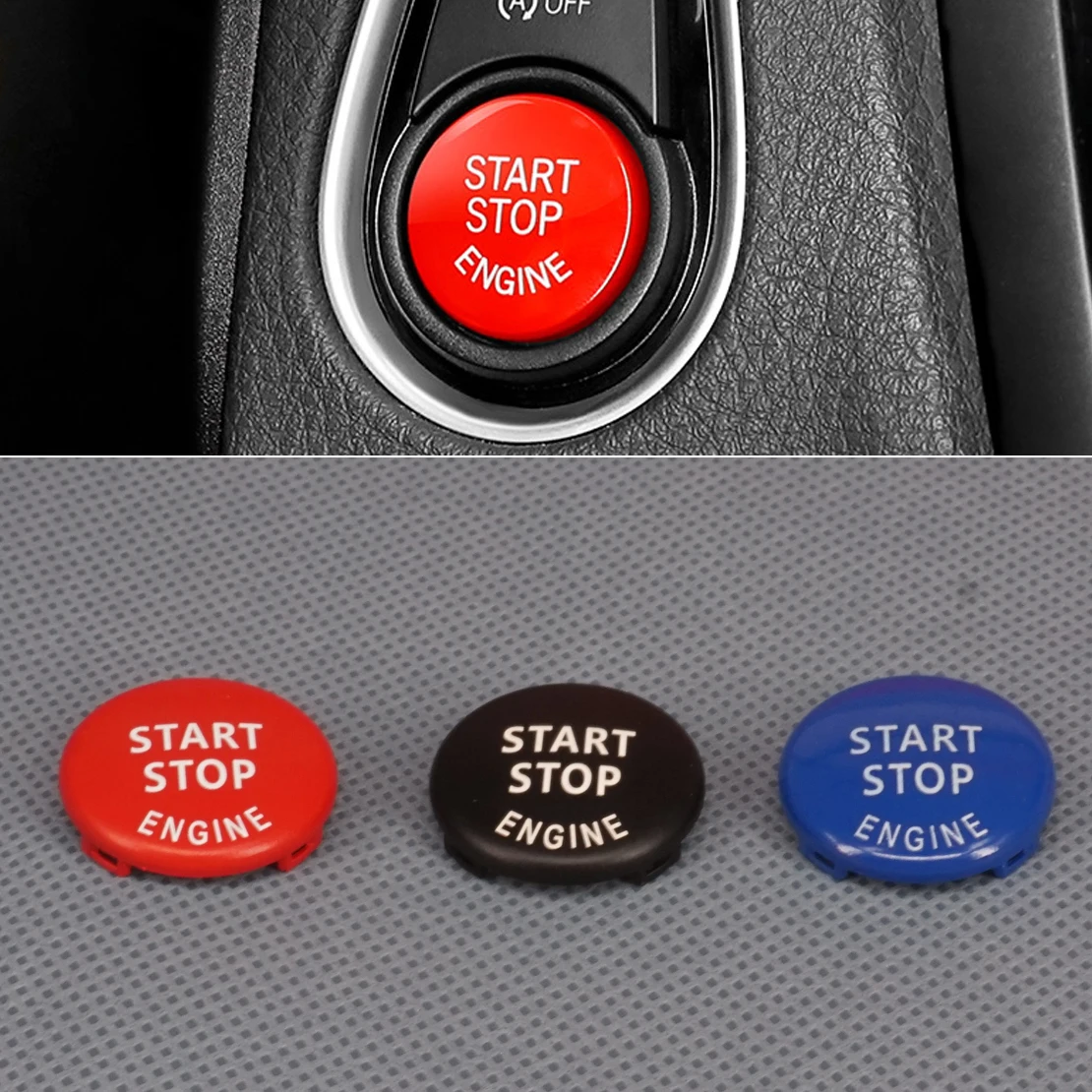 CITALL Engine Ignition Switch Start Stop Push Button Ring Trim Cover