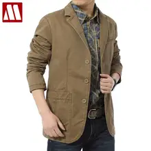 Новинка Осень Весна Мужчины повседневные блейзеры хлопок джинсовая парка Мужские приталенные куртки армейский зеленый хаки большой размер s-xxxxl A0287