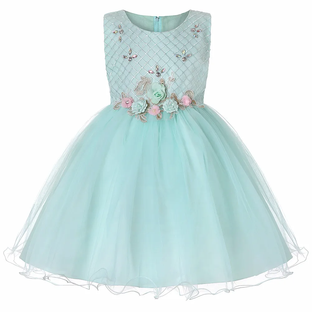 

Flower Girls dresses Baby Girls Sleeveless Princess Wedding Dress children's formal dress gauze princess