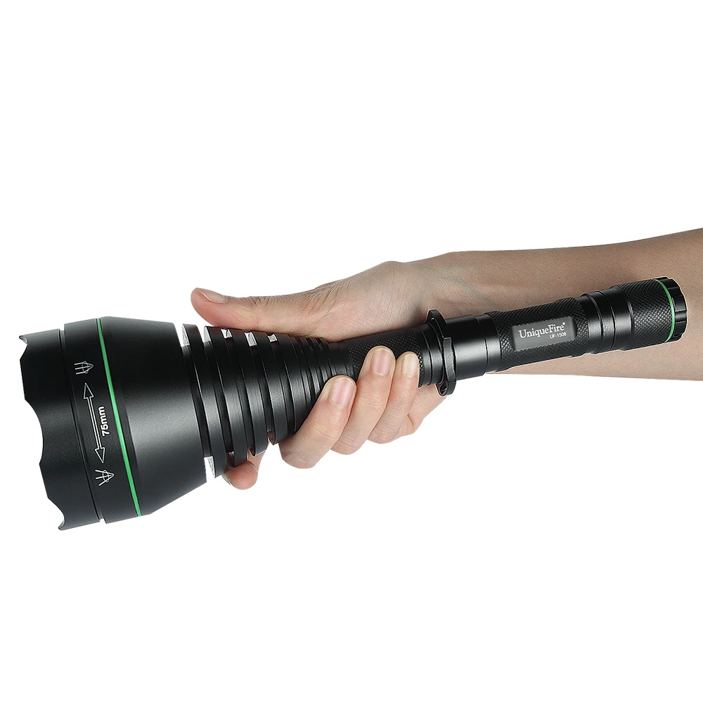 

UniqueFire 1508 75mm IR 940nm LED Rechargeable Flashlight Zoomable and Authentic Torch+Replaceable 50mm Lens For Hunting