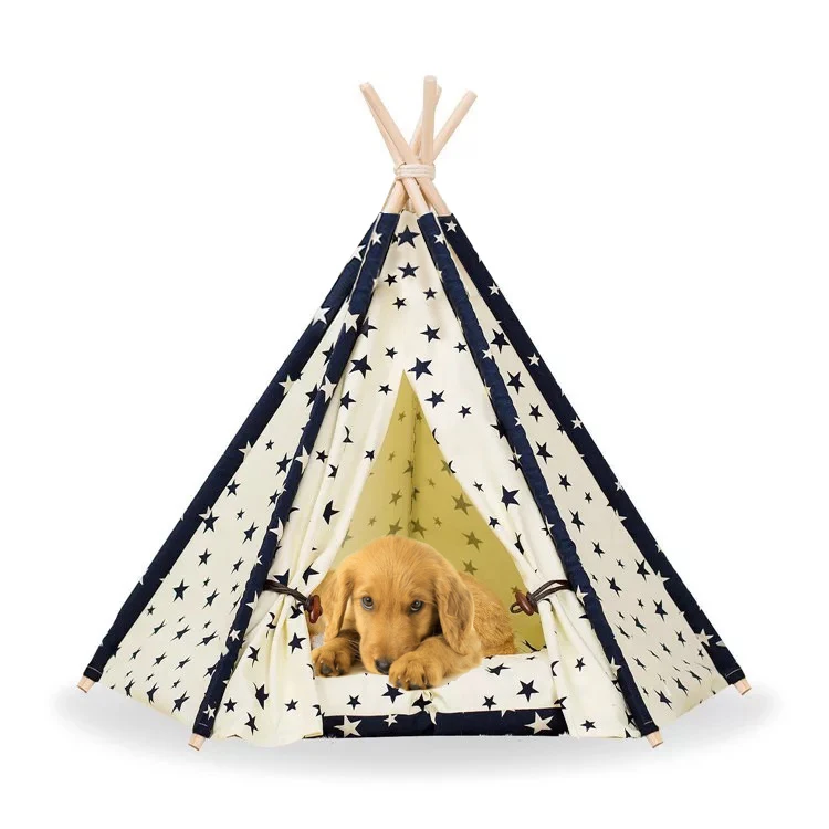 Pet Teepee House кровать для домашних животных кровать для кошек домик для домашних животных портативный палатки для собак домашний домик для дома...