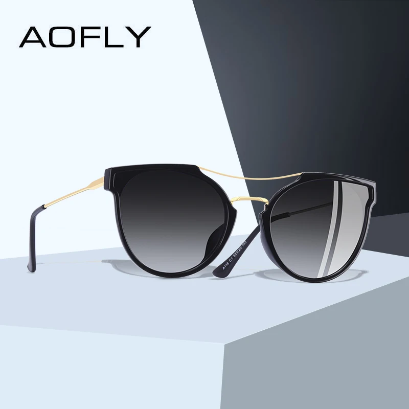 

AOFLY BRAND DESIGN Fashion Sexy Cat Eye Polarized Sunglasses Women 2019 Sunglasses Classic Gradient Eyewear Oculos UV400 A116