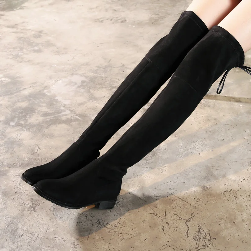 Autumn and winter plus velvet boots female over the knee 2016 women's