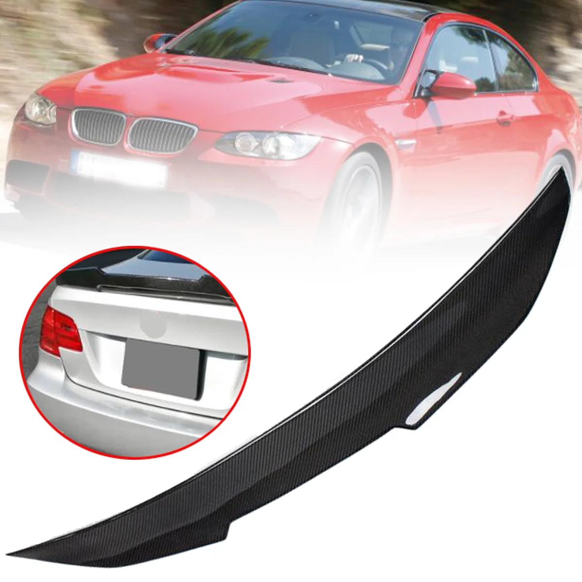 

High quality Real Carbon Fiber Trunk Spoiler Wing PSM Style Highkick For 07-12 for BMW E92 335i 328i 3 SERIES 2 DOOR COUPE