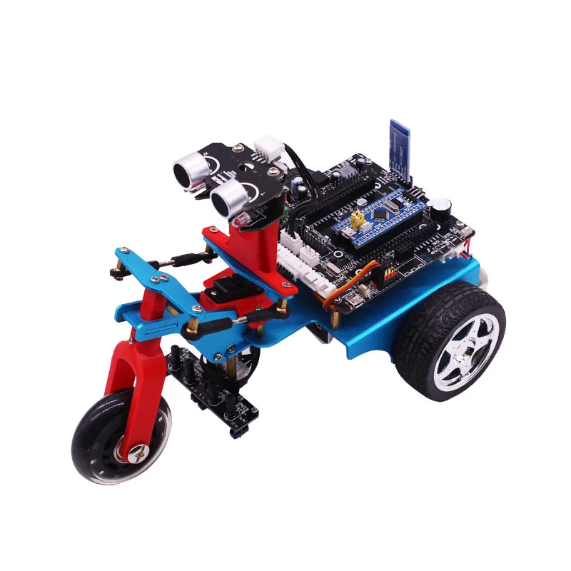 

Intelligent Three-wheeled Trolley STM32 Robot DIY Kit Steering Machine Independent Steering Robot Car
