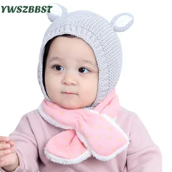 

Fashion Baby Hats Autumn Winter Toddler Infant Knitted Baby Hat Caps Cute Bear Ear Hat Baby Beanie Cap Newborn Photo Props