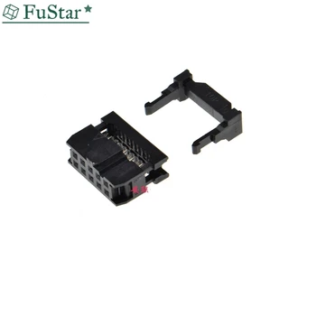 

10PCS FC-10p IDC SOCKET pitch 2.54MM JTAG ISP PLUG CONNECTOR DOUBLE ROW FEMALE 2x5PIN 10PIN 10P FOR DC3 IDC BOX HEADER for cable