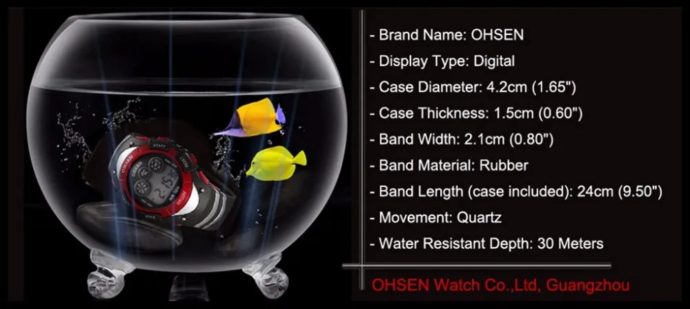 New Fashion Ohsen 0815 Quartz Kids Watches Boys Girl Xmas Gift Alarm Clock Sport Digital Watch LED Colorful Backlight Relojes (13)