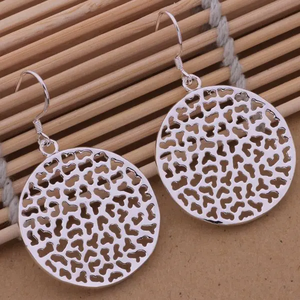 

AE501 925 sterling silver earrings , 925 silver fashion jewelry , Floral disk /ckcalbja bdkajura