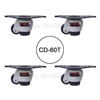 

4PCS CD-60T Load Bearing 250kg/pcs Level Adjustment Nylon Wheel and Triangular Plate Leveling Caster Industrial Casters JF1562