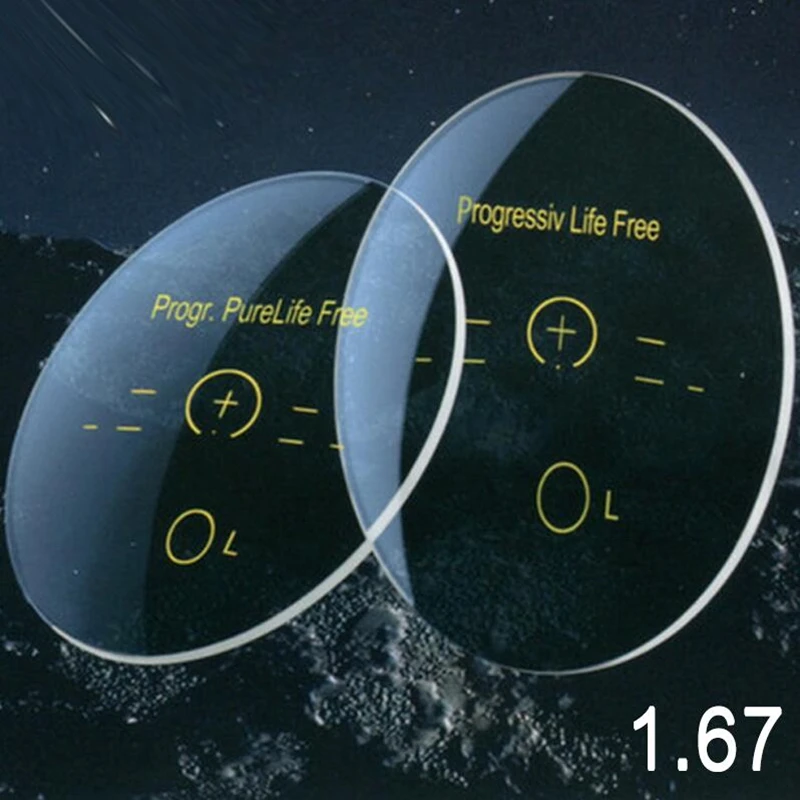 Свободная форма, Мультифокальные 1,67 прогрессивные линзы, очки с переходом по рецепту, оптические очки для чтения, Progressiva