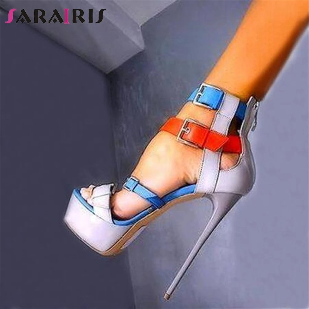 

SARAIRIS Brand Design Big Size 34-47 Gladiator Platform Party Wedding Sexy Prom Nightclub High Heels Woman Shoes Women Pumps