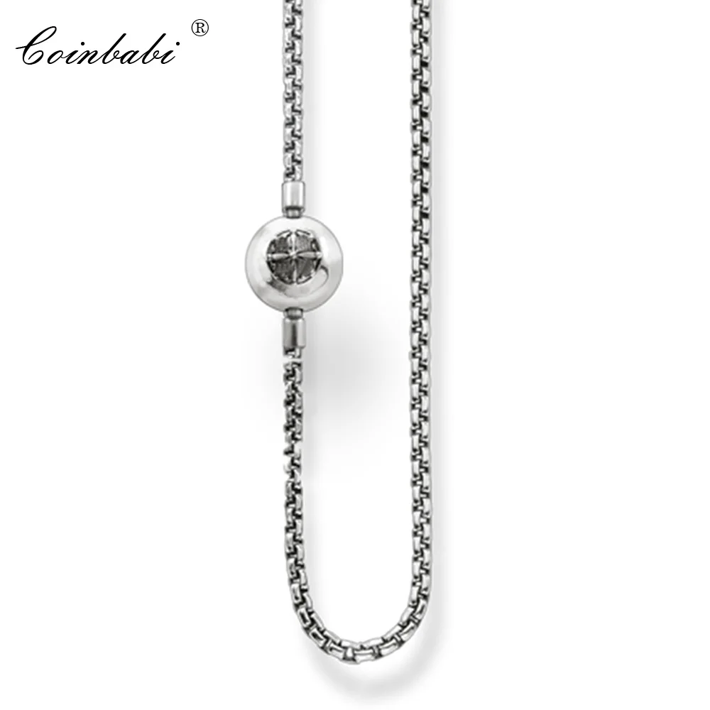 Necklace Chain Dark Blackened 925 Sterling Silver With Folding Clasp For Women &amp Men Gift Europe Style Fit Karma Diy | Украшения и