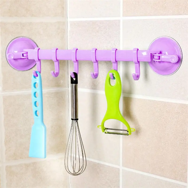 Высокое качество супер мощность Вакуумная присоска стенд крюк вешалка Кухня Аксессуары для ванной комнаты коврики Крючки Лидер продаж - Цвет: Purple