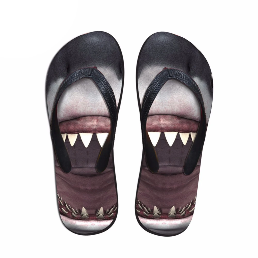 

Customized Cool 3D Shark Flip Flops Men's Summer Rubber Flipflop Non-Slip Men Beach Water Shoes Fashion Animal Printed Sandals