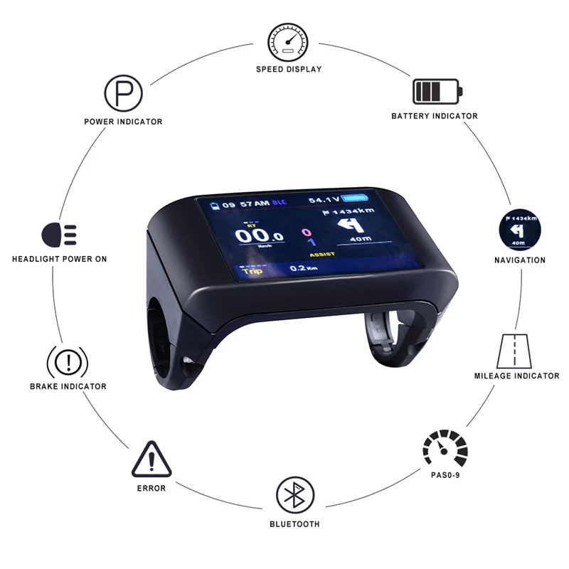 Flash Deal Bluetooth Electric Bicycle 750C Display For BAFANG BBS BBS01 BBS02 BBS03 BBSHD Mid Drive Bike Motor Wireless Screen Support IOS 2