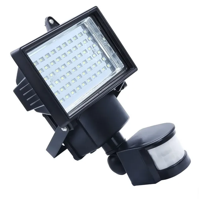 solar powered outdoor led garden lights 60 leds pir body motion