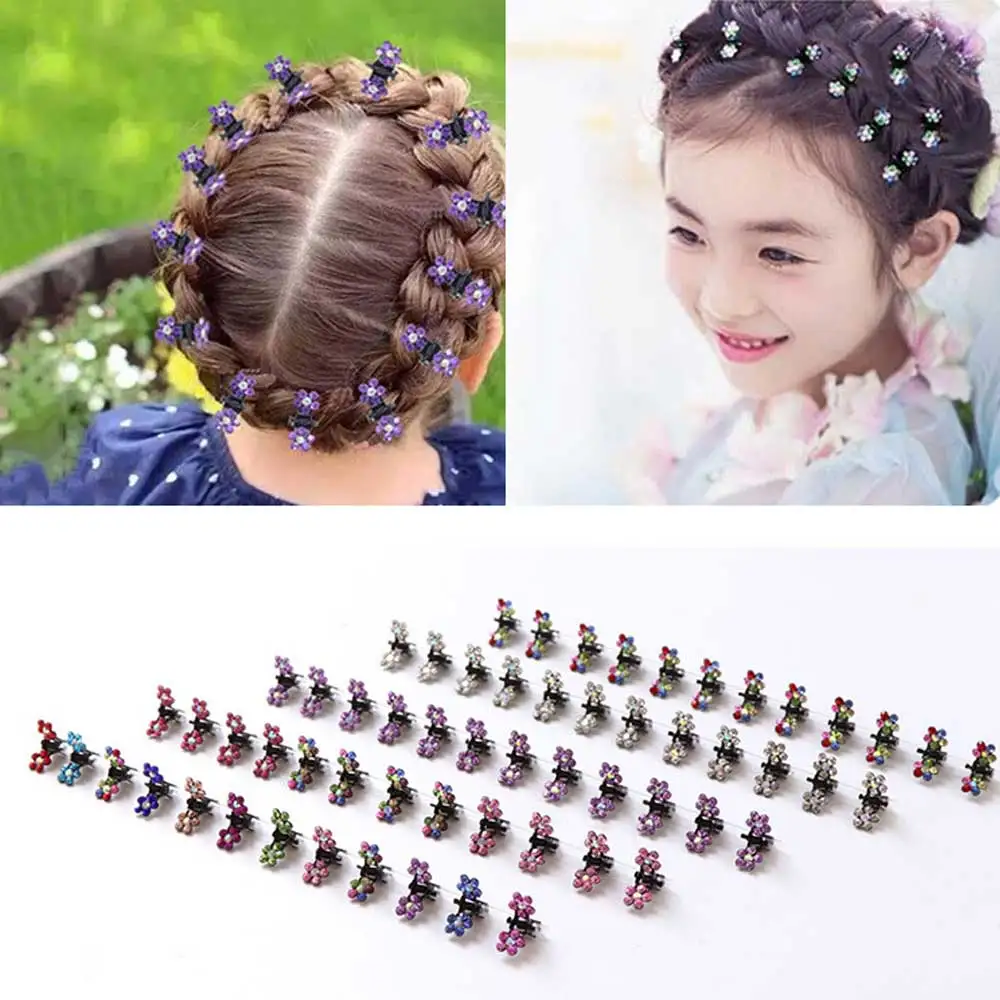 

Wholesale 12PCS/Lot Small Cute Crystal Flowers Metal Hair Claws Hair Clip Girls Fashion Headdress Hair Oranment Hair Accessories
