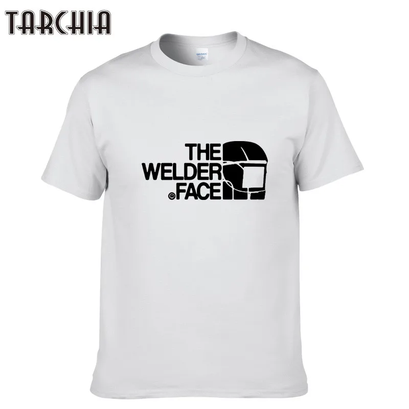 TARCHIA/футболка с принтом лица сварщика; летняя модная мужская футболка в стиле хип-хоп с коротким рукавом; топы; одежда размера плюс; хлопковые футболки