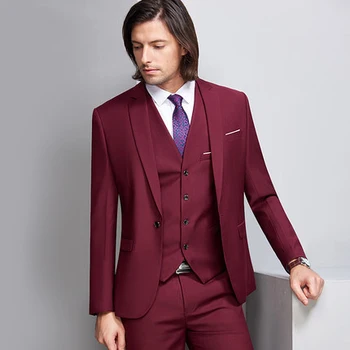 

Hot Sale Fashion Men Suits Groomsman Suits Wedding Suit 2018 Form10al Occasion Men Suits Slim 3 Pieces Sets (Jacket+Pants+Vest))