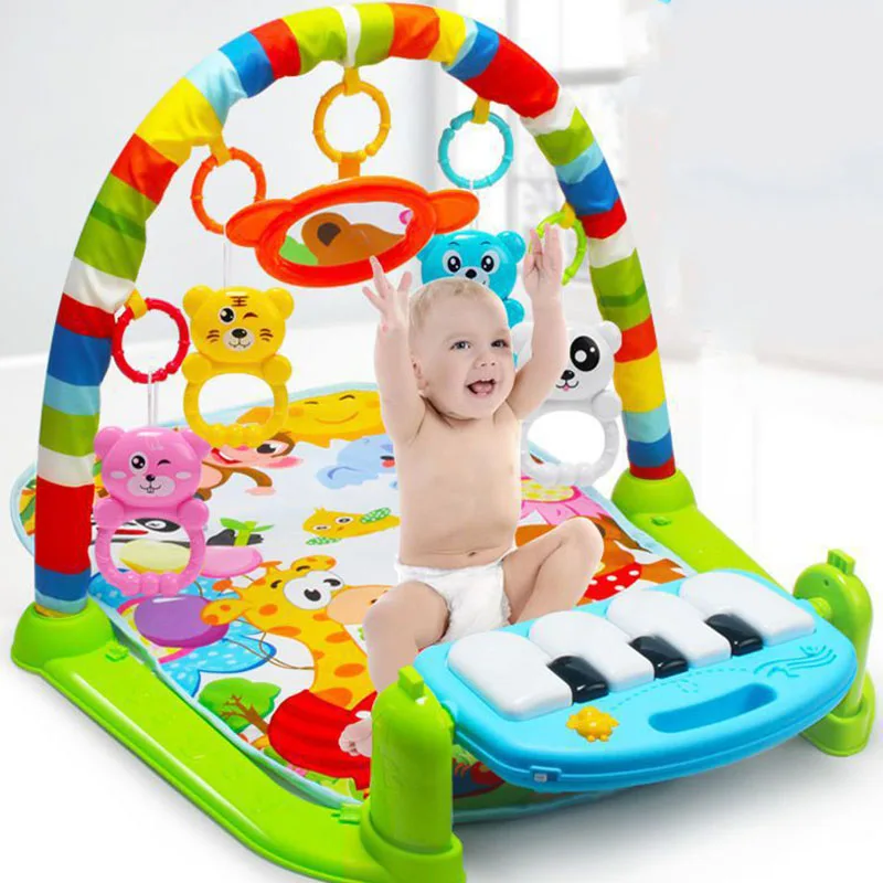 

New 3 In 1 Multifunction Soft Baby Play Activity Piano Pedal Fitness Frame Music Bed Bell Pay Gym Toy Floor Crawl Blanket