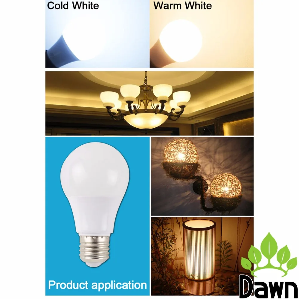 Bombilla LED de alta calidad de vatios Real E14 E27 lámpara LED 7 W 9 W 12 W 15 W Eco 5 W 2835 V SMD 220 5730 luces LED Lampara Bombilla ampolla