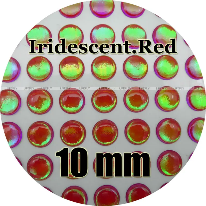 10mm 3D Iridescent #1 / 250 Soft Molded 3D Holographic Fish Eyes Fly Lure Jig 