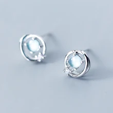 MloveAcc, Настоящее серебро 925 пробы, космическая Аврора, серьги-гвоздики для женщин, модные серебряные серьги для девочек