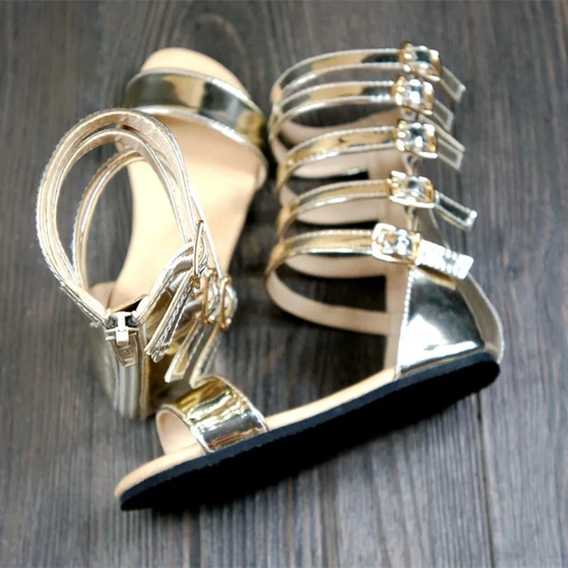 Сандалии гладиаторы для девочек модные детские римские сандалии|sandal gladiator|shoes black
