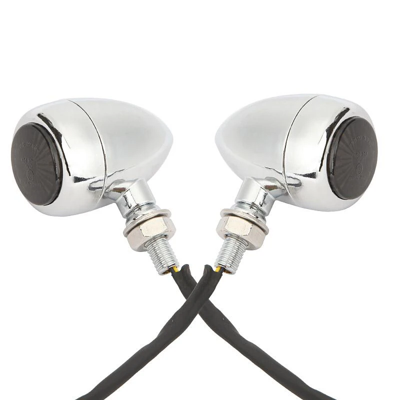 2X LED хромированный указатель поворота для Honda VT Shadow Ace Classic 700 750 1100 VTX1300/Yamaha V Star XVS 650