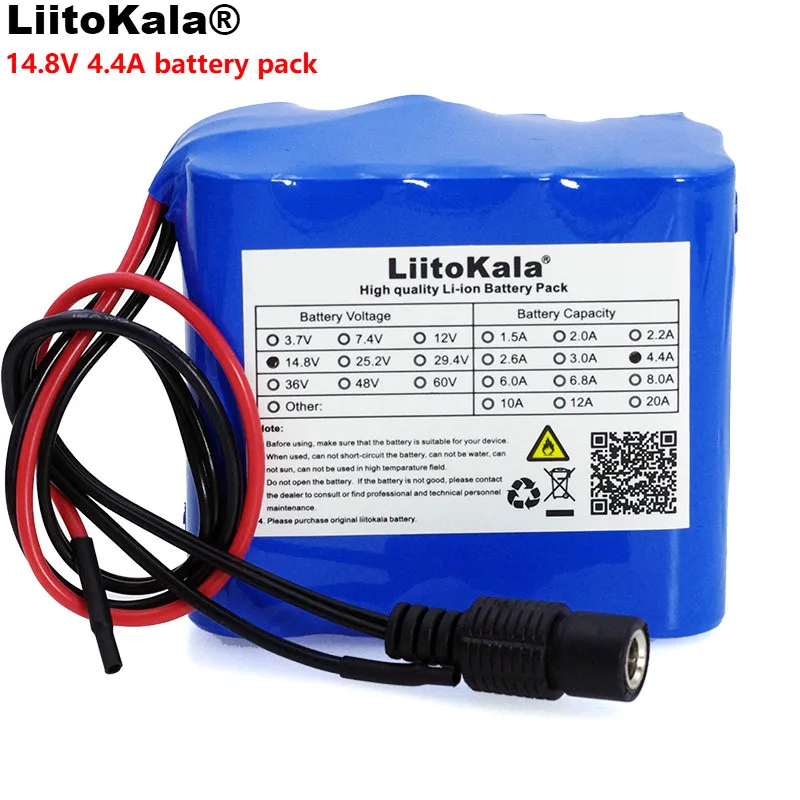 LiitoKala 14 8 V 4.4Ah 18650 li-iom аккумулятор ночная рыбалка лампа нагреватель Шахтерская