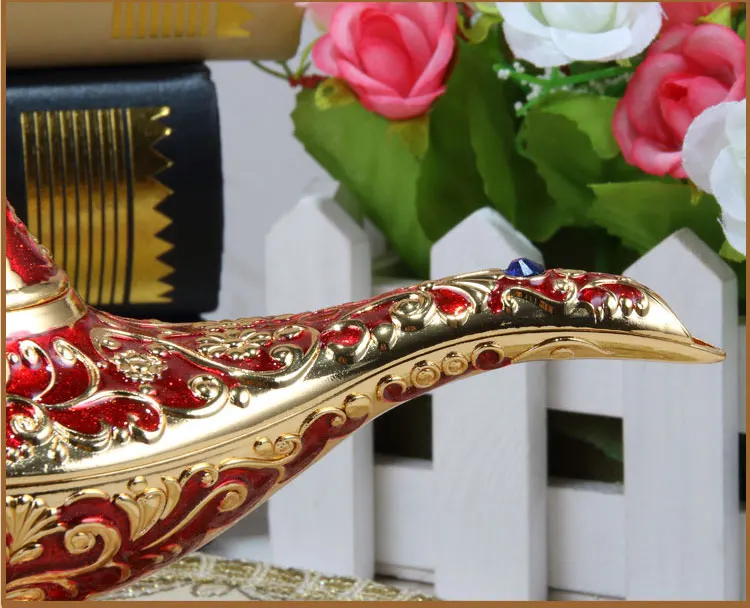 Европейские ретро металлические изделия Золотая волшебная лампа горшок Ретро желая масляная лампа Джина благовония горелка украшение дома подарок A24