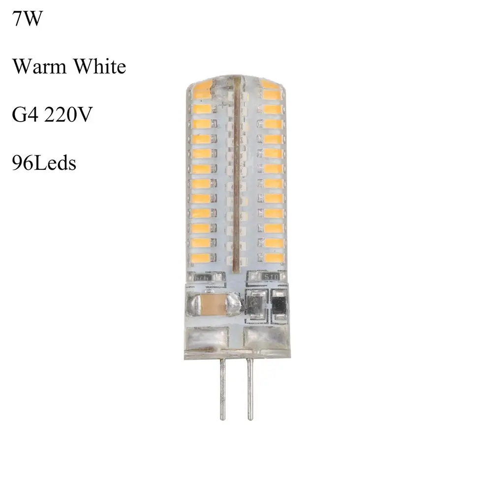 1 шт. G4 светодиодный SMD капсульный кукурузный свет лампы заменить галогенные 12 В/220 В теплый/холодный белый энергосберегающий светодиодный силиконовый светильник - Испускаемый цвет: 220V 7W warm white