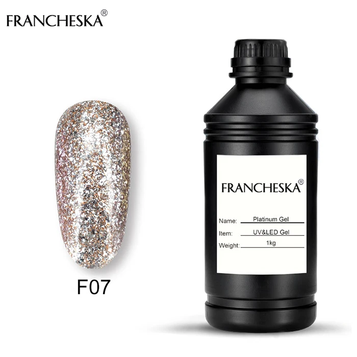 Гель-лак для ногтей 1 кг bing glitter platinum gel lakiery hybrydowe oje gellak semipermanente soak off unha стойкий Гель-лак - Цвет: 1kg platinum gel F07