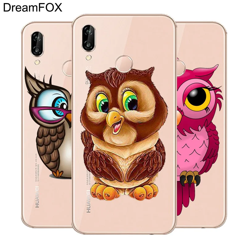 DREAMFOX L023 Мягкий силиконовый чехол из ТПУ с милым рисунком совы для huawei Honor 6A 6C 7X9 10 P20