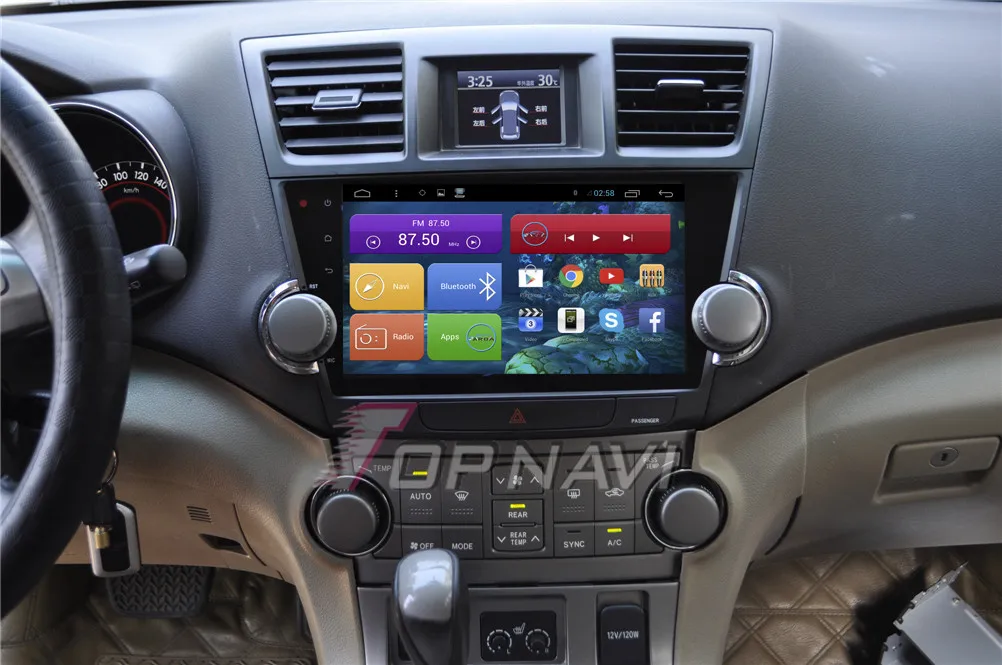 Topnavi 10," 4 ядра Android 6,0 Автомобильный мультимедийный для Highlander 2009 2010 2011 2012 2013 авто, без DVD