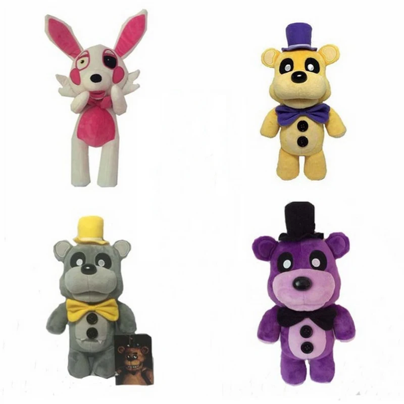 4 шт./лот 30 см FNAF пять ночей в Фредди стенд Freddy Fazbear медведя и Foxy плюшевые игрушки куклы Мягкие животные игрушки подарки