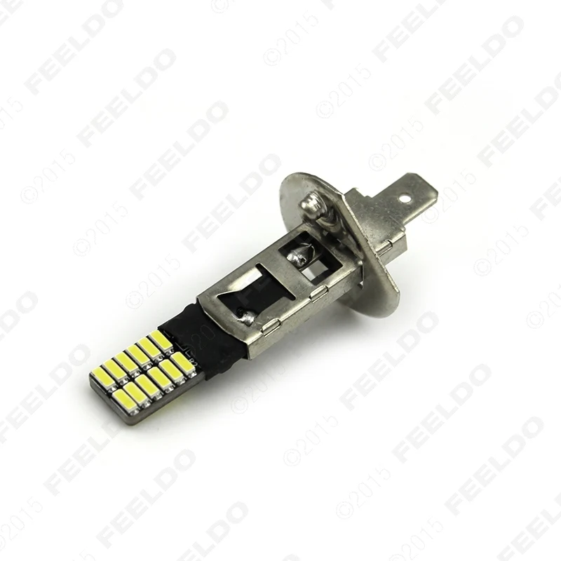 FEELDO 20 шт. белый H1 4014SMD 24 светодиодный без ошибок Canbus автомобильный передний светодиодный противотуманный фонарь дневные ходовые огни# FD-5319