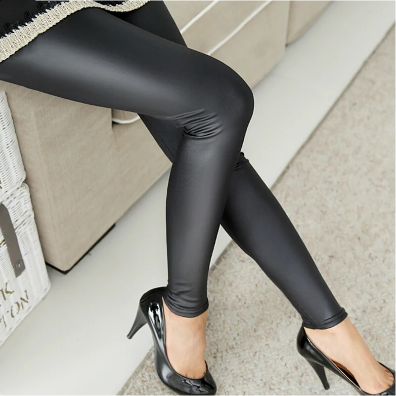 Women Sexy Leggings women Thin Imitation leather leggings Plus Size Casual Girl Pants fashion long high elastic leggins women