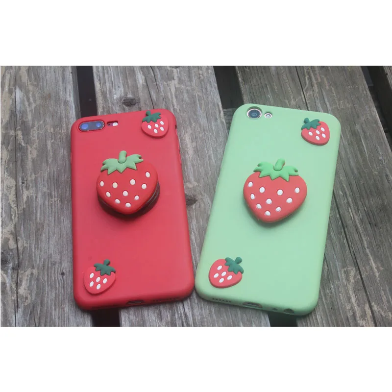 Чехол для телефона с подставкой и 3d рисунком клубники Samsung Galaxy A10 A20 A30 A40 A50 60 A70 A90 M10