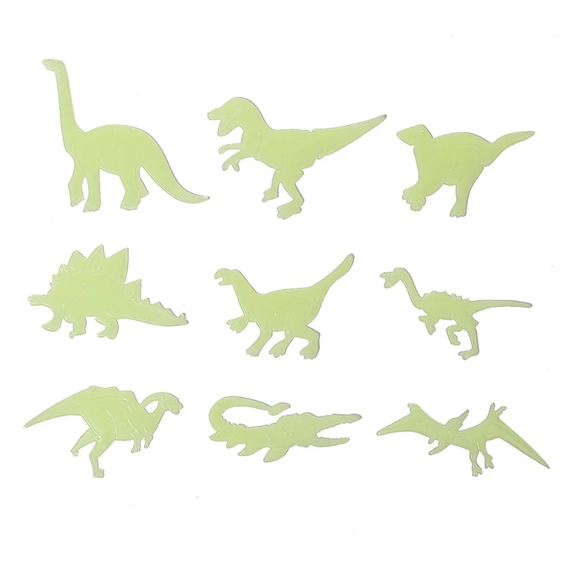 Decor Decals Stickers Vinyl Art 9 Pc Plastic Glow In The