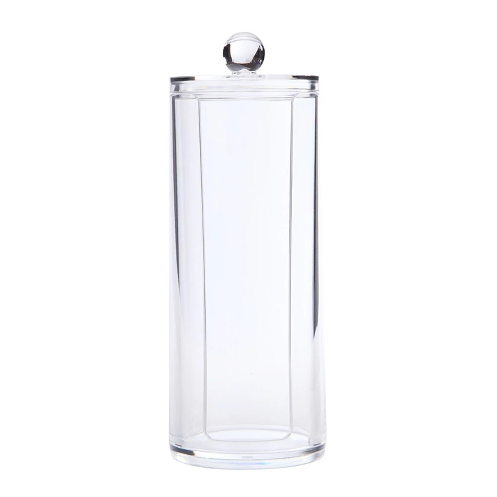 

2019 New Makeup Cleansing Cotton Organizer Cotton Pads Acrylic Round Container Plastic Transparent Cosmetic Storage Boxes