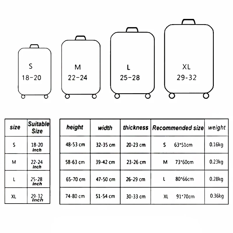 Чемодан пылезащитный чехол для багажа эластичные Чехлы подарок на день святого Валентина для 19-32 Дорожная сумка на колесах защитный чехол Аксессуары для путешествий