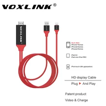 Voxlink 8 контактов на hdmi кабель usb адаптер конвертер для iphone 5 5s 6 6s 7 плюс ipad 4/mini/air 8pin к hdmi 1080 P hdtv адаптер av