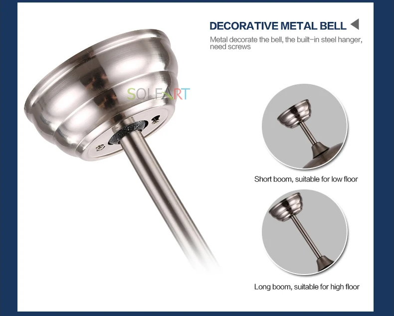 SOLFART потолочный вентилятор современный светодиодный потолочный вентилятор с лампами Серебристая бронза 42 дюймов 48 дюймов 52 дюймов Декоративные веера SLF8995