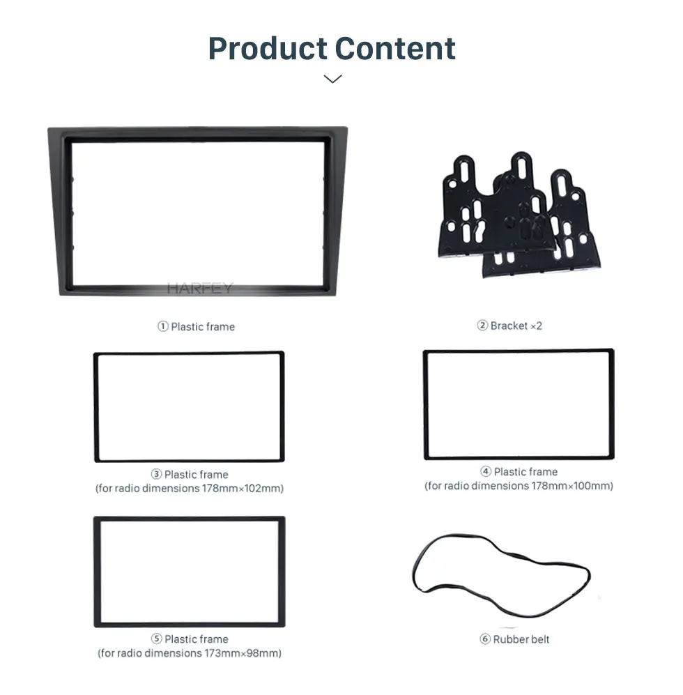 Harfey серебро 2Din Автомобильная Радио фасции для 2006+ Opel Vectra Astra Zafira Dash ободок отделка монтажный комплект рамка Панель комплект