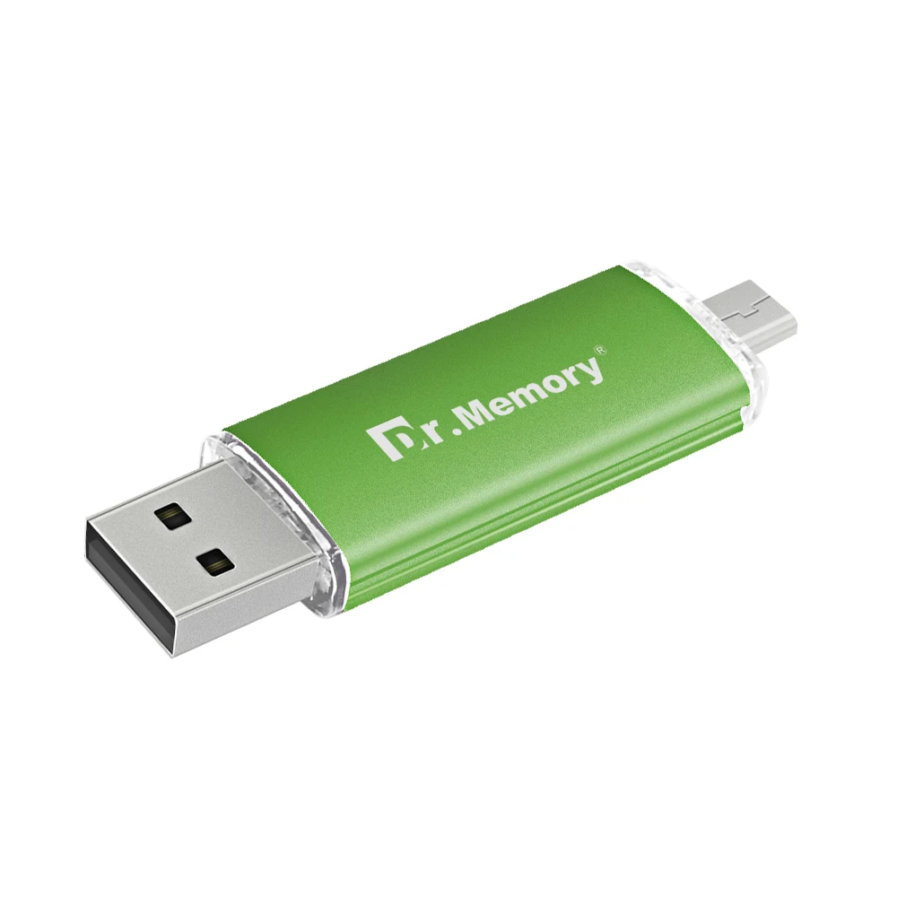 Dr.memory OTG USB Flash Drive 32GB 64GB Pen Drive 128GB Pendrive Micro USB For Samsung Huawei Android Phone Stick 4GB 8GB 16GB - Цвет: Green