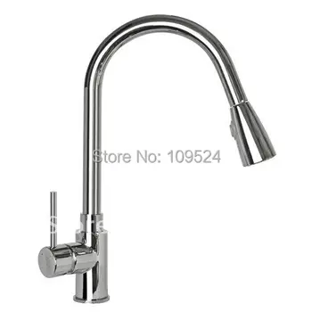 

Free shipping brushed nickel stainless steel kitchen pull out faucet
