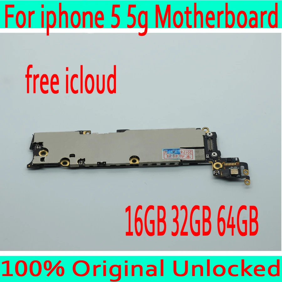 

16GB / 32GB / 64GB for iphone 5 Motherboard with Clean iCloud,Original unlocked for iphone 5 5g Logic board,100% Good Working